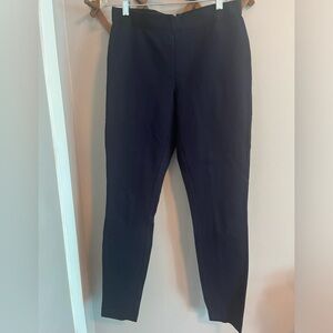 J Crew ponte knit pants navy blue zip up back ankle length size 8 ladies